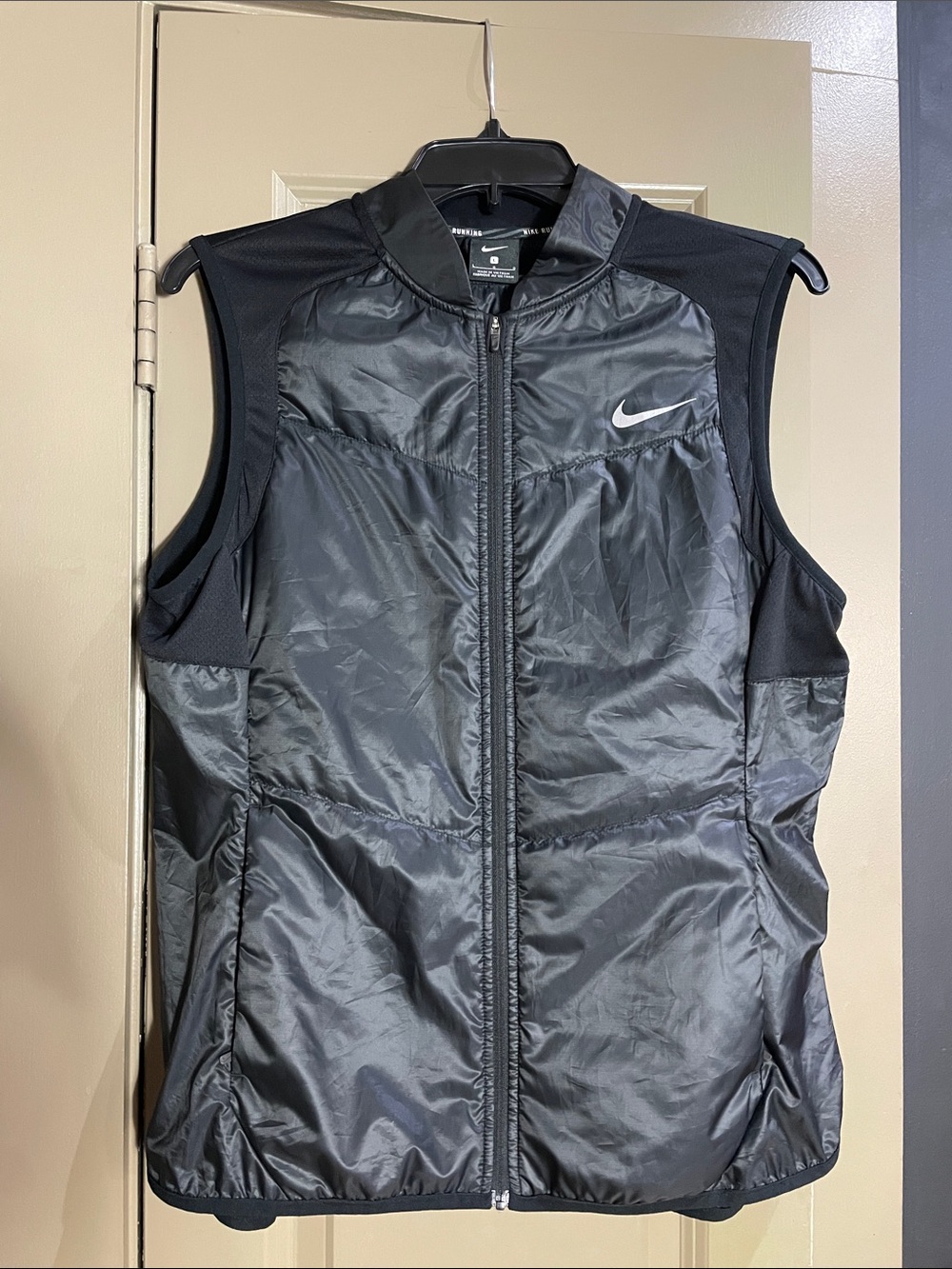 Nike Black Quilted Vest with Mesh Side Panels